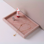 1Chase Natural Pink Marble Rectangular Tray – Elegant Serving Tray for Home Décor, Coffee Tables & Organizing Essentials