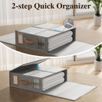Bed Sheet Organizers 4-Pack Foldable Linen Closet Organizer with Clear Window – Grey