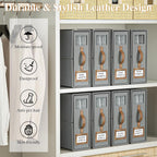 Bed Sheet Organizers 4-Pack Foldable Linen Closet Organizer with Clear Window – Grey