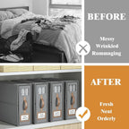 Bed Sheet Organizers 4-Pack Foldable Linen Closet Organizer with Clear Window – Grey