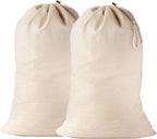 1CHASE Laundry Bags Canvas, The Extra Heavy Duty Washable Laundry Bag with Drawstring, 24X34" Extra Large Cotton Bags Clothes Travel Laundry Bag, Hamper Liner Travel Storage Sack, 60X85CM Pack of 2