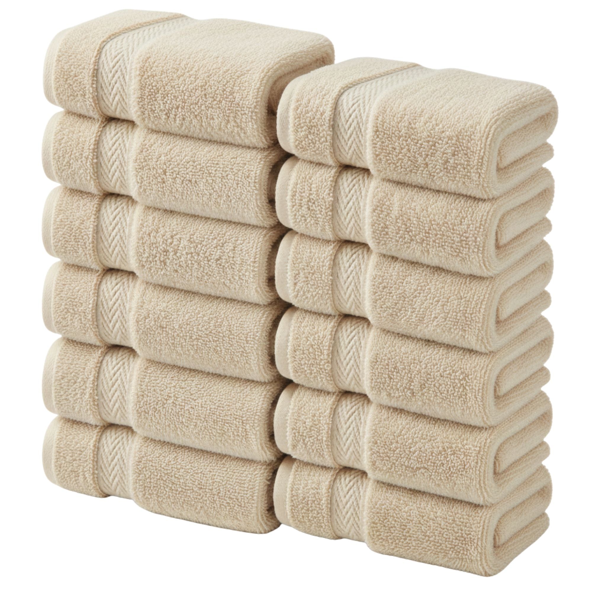 Luxury Cotton Face Towels – Set of 12, 600 GSM