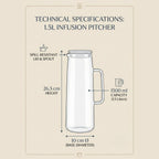 Heat-Resistant Glass Water Jug with Handle & Glass Lid 1500ML