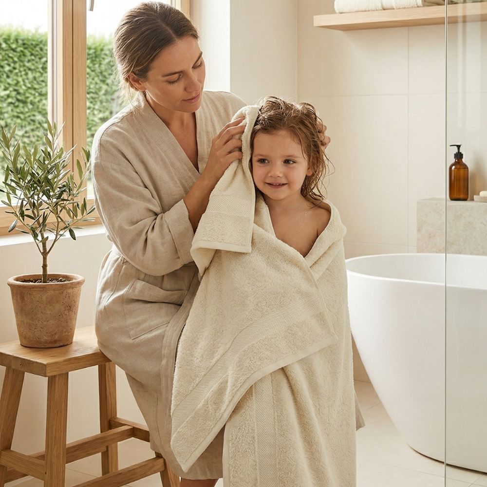 Premium Bath Towels Set of 2 | 100% Cotton 600 GSM | Ultra Soft, Quick Dry – 70x140 cm