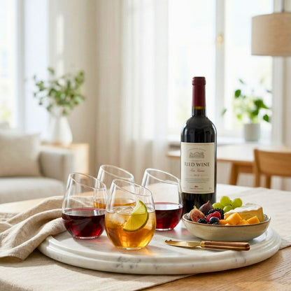 Borosilicate Slanted Crystal Whiskey Wine Glass 350 ML (4PCS)