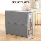 Bed Sheet Organizers 4-Pack Foldable Linen Closet Organizer with Clear Window – Grey