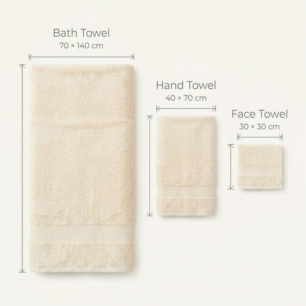 Premium Towel Set 10 Piece | 100% Egyptian Cotton 600 GSM | 2 Bath + 2 Hand + 6 Washcloths