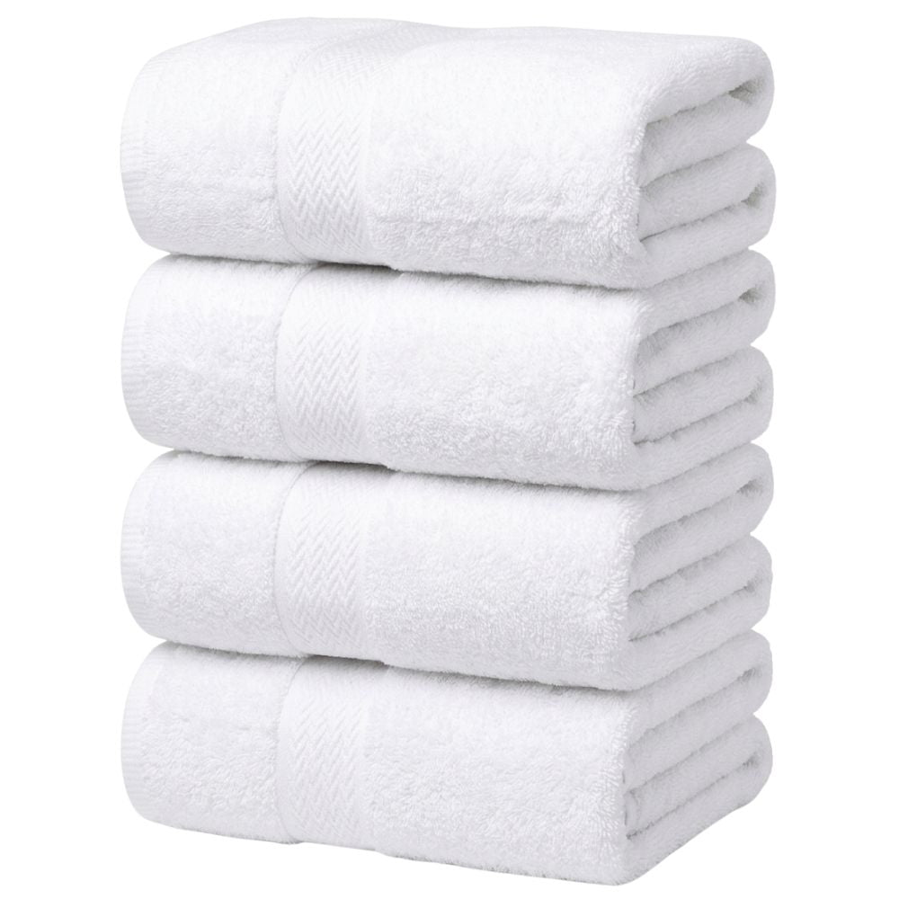 Premium Bath Towels Set of 4 | 100% Cotton 600 GSM | Ultra Soft, Quick Dry – 70x140 cm