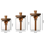 Glass Storage Jar with Acacia Wooden Lid & Spoon – Airtight Food Container for Coffee, Tea, Sugar, Spices & Dry Foods – 400ml / 600ml / 800ml Kitchen Canister