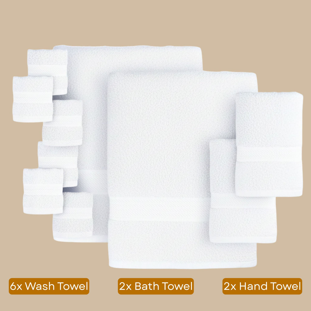 Luxury Cotton Towel Set – 10 Piece, 600 GSM