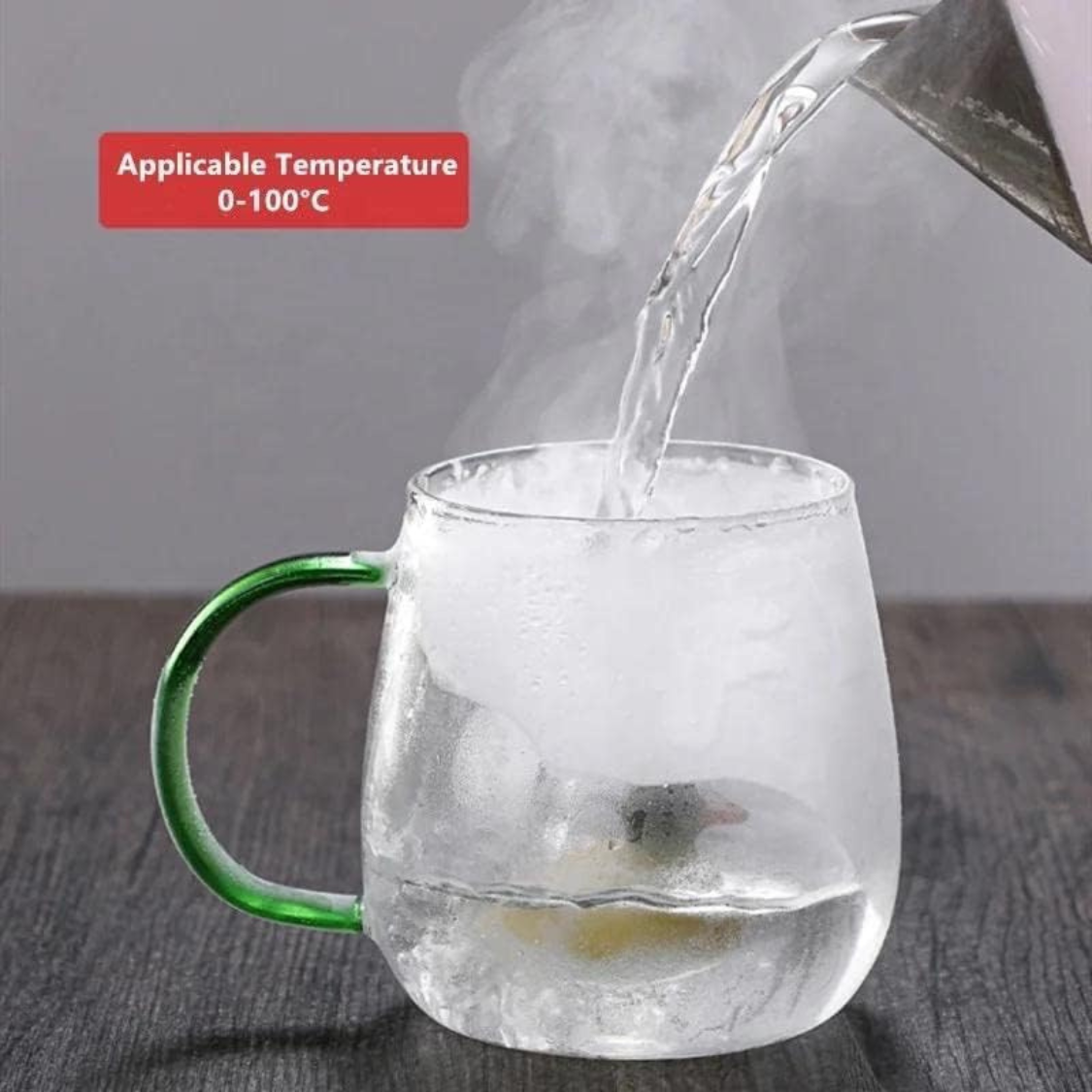 Borosilicate Three-Dimensional Coffee Cup with Handle 300 ML