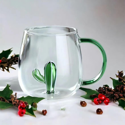 Borosilicate Three-Dimensional Coffee Cup with Handle 300 ML