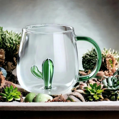 Borosilicate Three-Dimensional Coffee Cup with Handle 300 ML