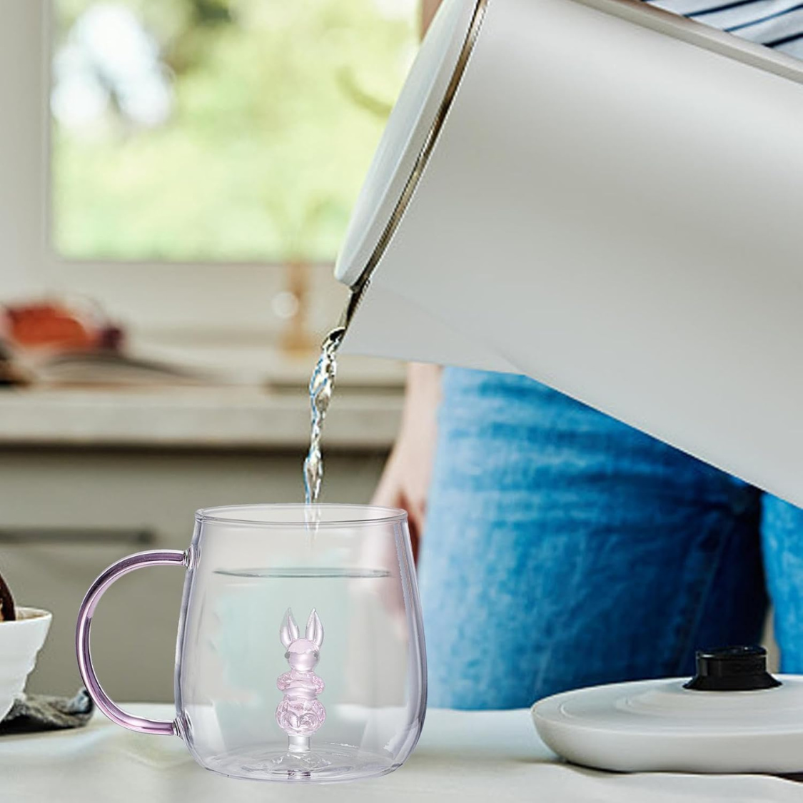 Borosilicate Three-Dimensional Coffee Cup with Handle 300 ML (Rabbit)