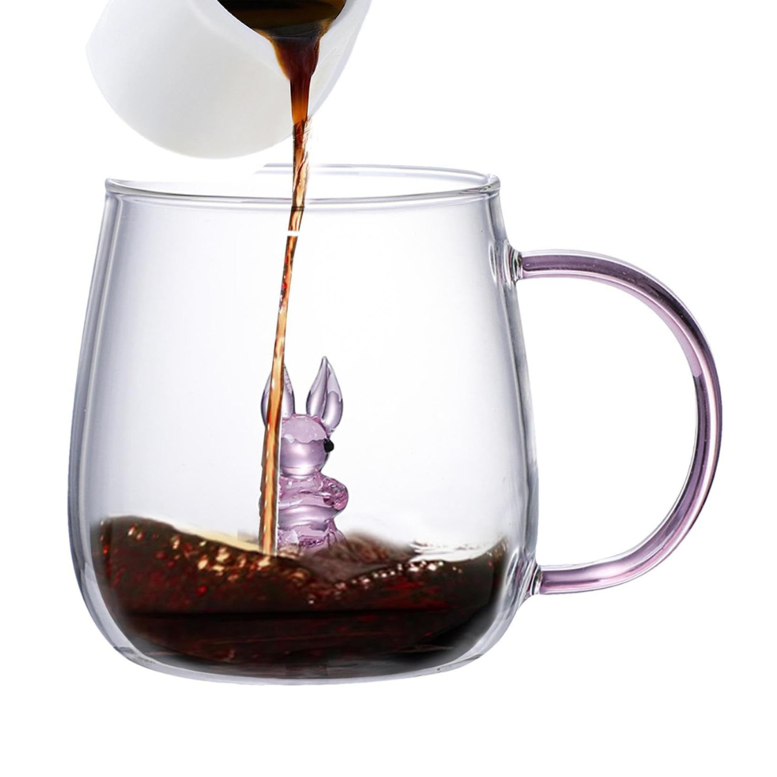 Borosilicate Three-Dimensional Coffee Cup with Handle 300 ML (Rabbit)