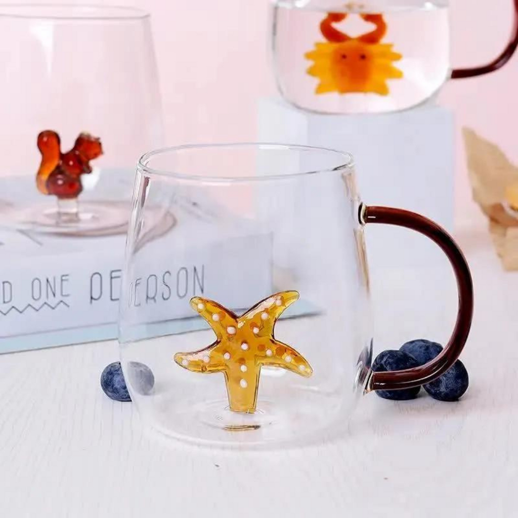 Borosilicate Three-Dimensional Coffee Cup with Handle 300 ML