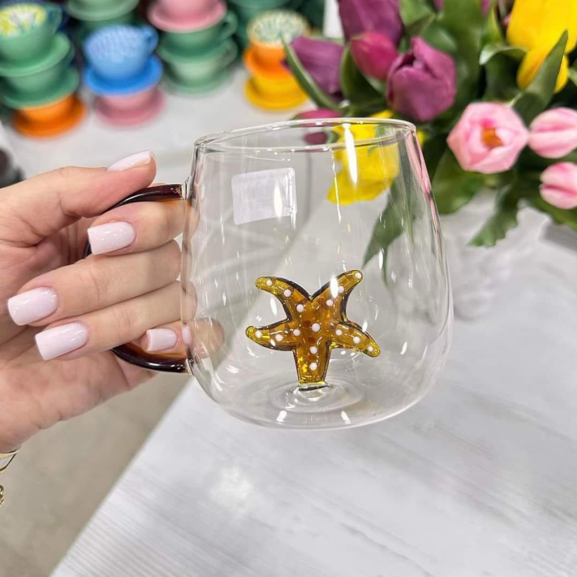 Borosilicate Three-Dimensional Coffee Cup with Handle 300 ML