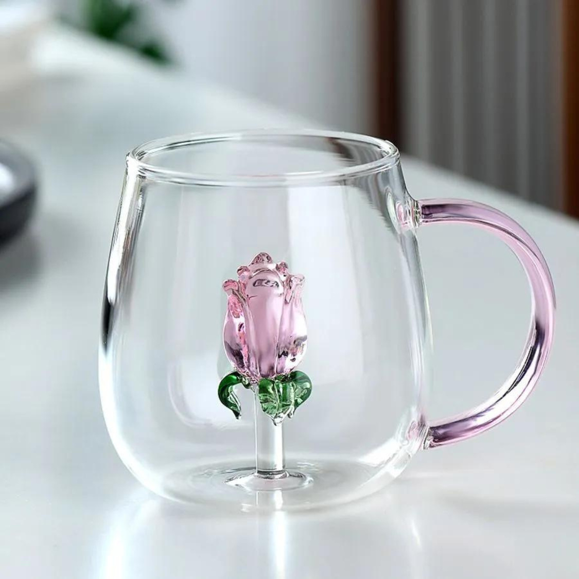 Borosilicate Three-Dimensional Coffee Cup with Handle 300 ML