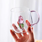 Borosilicate Three-Dimensional Coffee Cup with Handle 300 ML