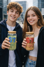 67 Sports Sipper Can Glass – Set of 2, 550ML Borosilicate