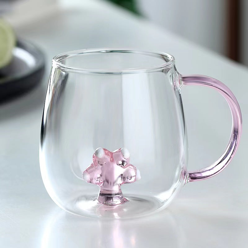 Borosilicate Three-Dimensional Coffee Cup with Handle 300 ML