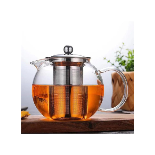 Borosilicate Glass Teapot With Stainless Steel Infuser and Lid 1300 ML