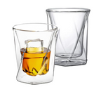 Double Wall Insulated Hexagon Shape Whiskey Glass 350 ML (Set of 2)