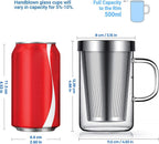 Borosilicate Glass Tea Cup with Stainless Steel Infuser 500 ML