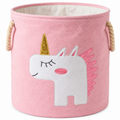 Unicorn Bliss Kids Storage Basket 45L, Foldable Canvas Laundry Hamper & Toy Organizer 35 x 40 cm