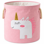 Unicorn Bliss Kids Storage Basket 45L, Foldable Canvas Laundry Hamper & Toy Organizer 35 x 40 cm