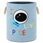 Space Themed Little Astronaut Kids Laundry Basket 45L Blue (40x35cm)