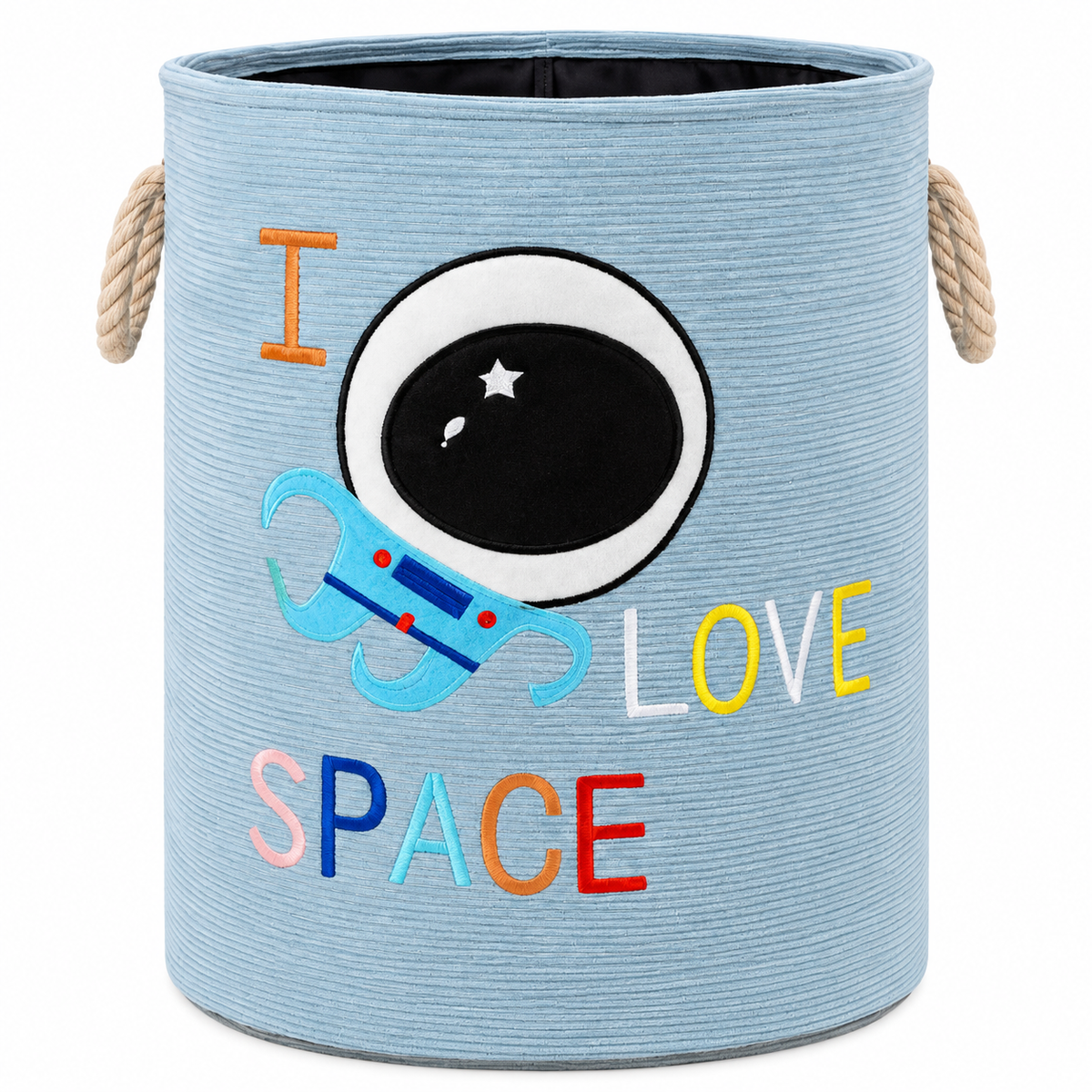Space Themed Little Astronaut Kids Laundry Basket 45L Blue (40x35cm)
