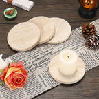 Travertine Stone Coasters for Drinks, Coffee, Beverage Holder