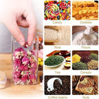 Borosilicate Square Glass Storage Jars with Bamboo Lid and Chalkboard Labels 200 ML (Pack of 10)