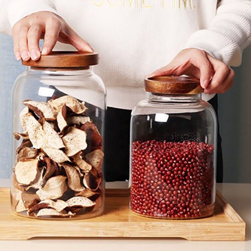 Borosilicate Glass Coffee Storage Jar with Lids Glass Coffee Canister