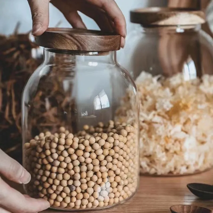 Borosilicate Glass Coffee Storage Jar with Lids Glass Coffee Canister