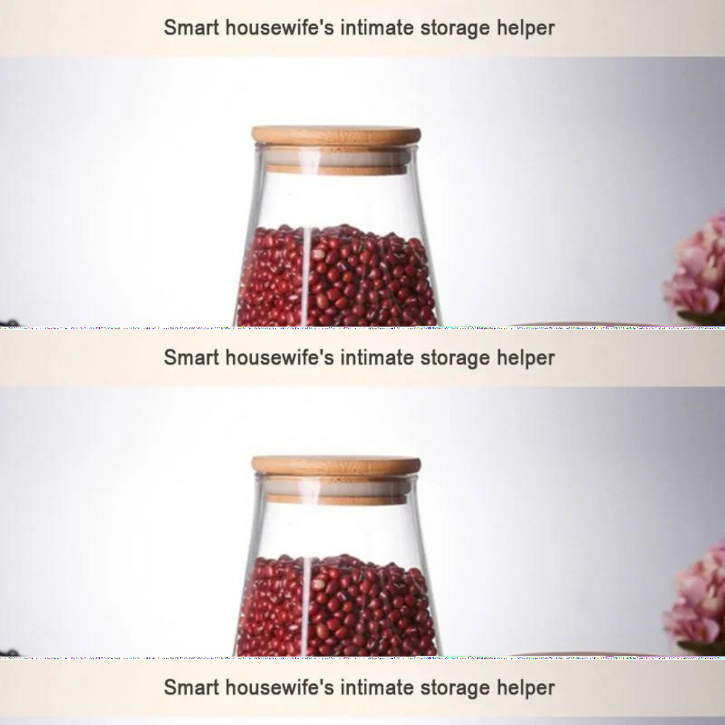 Borosilicate Glass Jar Rectangle with Bamboo Lids, Glass Airtight food Storage Containers
