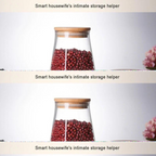 Borosilicate Glass Jar Rectangle with Bamboo Lids, Glass Airtight food Storage Containers