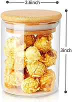 Hũ gia vị thủy tinh tròn nhỏ borosilicate có nắp tre và nhãn viết bảng đen, 10 chiếc