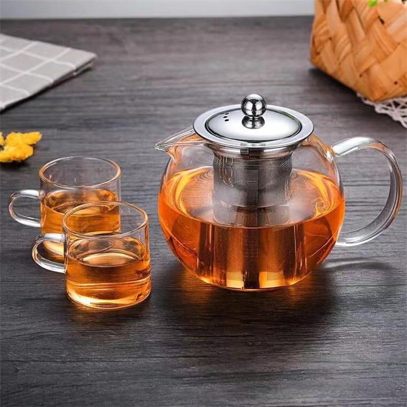 Borosilicate Glass Teapot With Stainless Steel Infuser and Lid 1300 ML