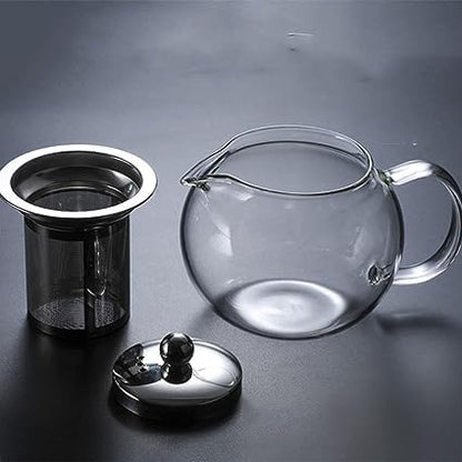 Borosilicate Glass Teapot With Stainless Steel Infuser and Lid 1300 ML