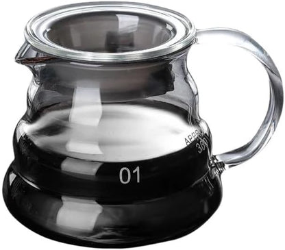 Heat Resistant Glass Coffee Server Pot For Pour Over Coffee Maker, Clear