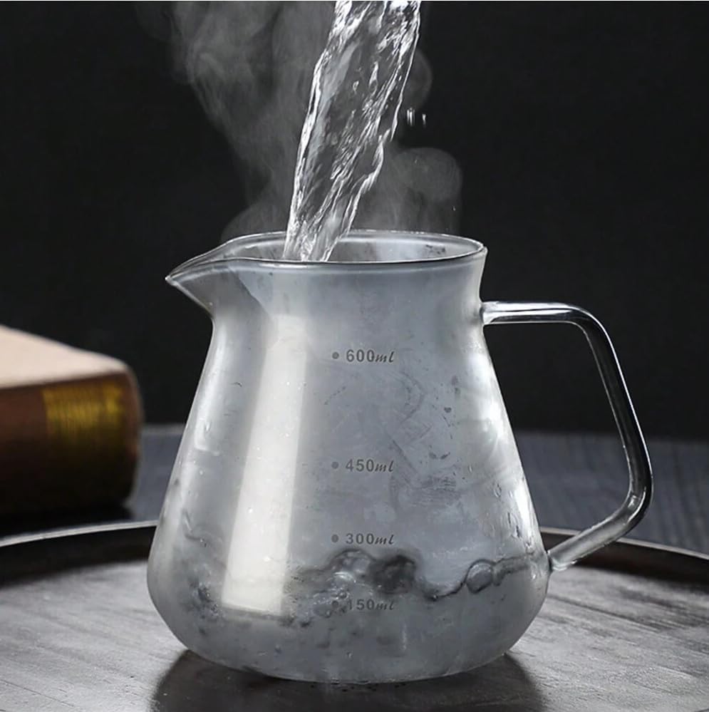 Borosilicate Glass Coffee Server Pot for Pour Over Coffee Maker 600ML – Square Handle