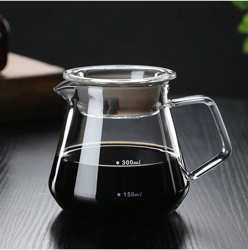 Borosilicate Glass Coffee Server Pot for Pour Over Coffee Maker 600ML – Square Handle