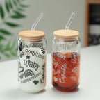 Positive Quote Borosilicate Sipper Glass Set 550ML – Set of 2