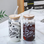 Positive Quote Borosilicate Sipper Glass Set 550ML – Set of 2