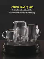 Double Wall Borosilicate Glass Mugs 350 ML (Set of 2)