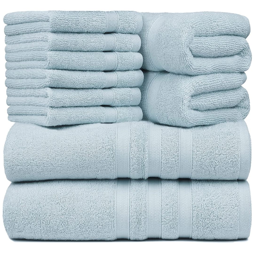 Towel Set - 2 Bath Towels, 2 Hand Towels and 6 Washcloths