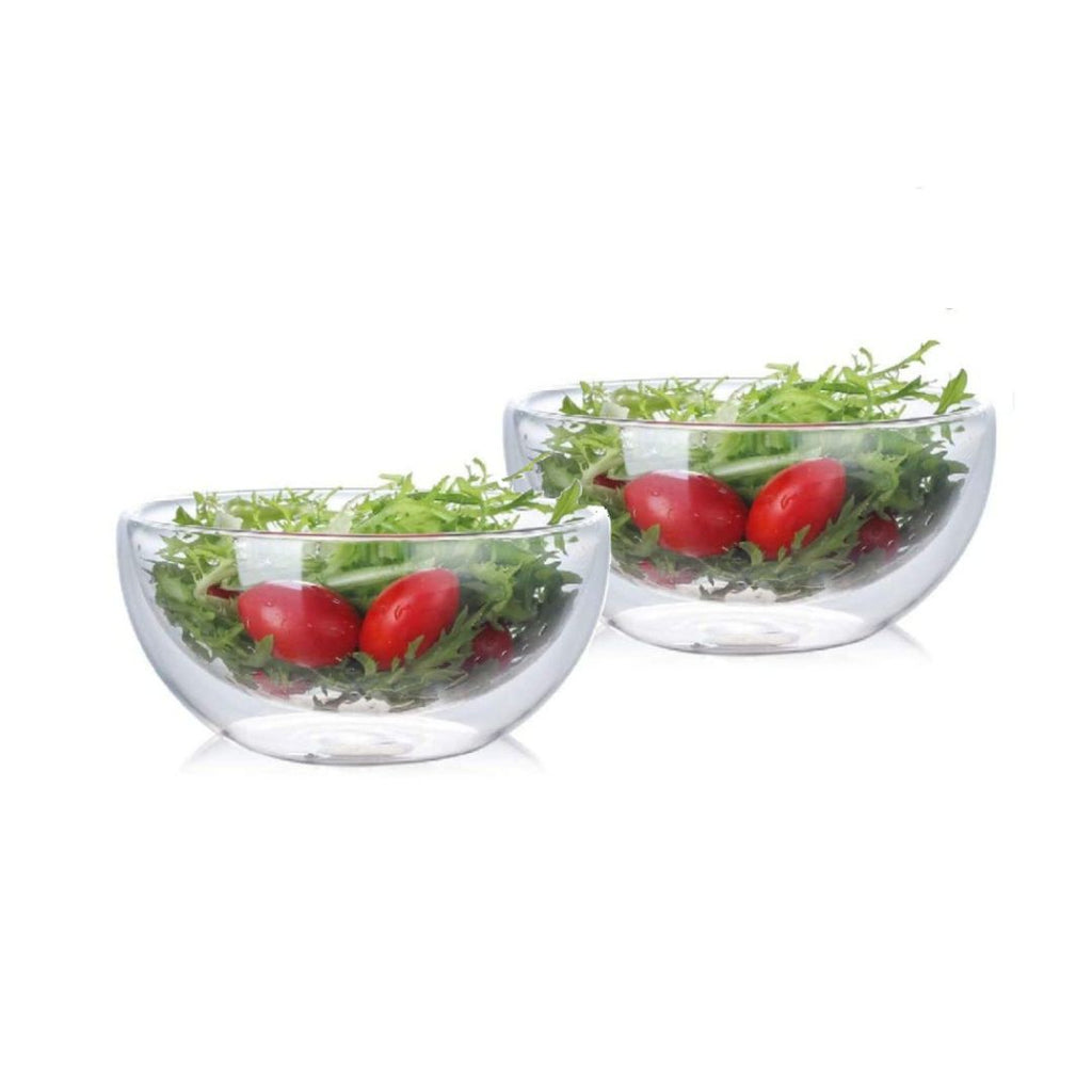 Double Wall Glass Salad & Soup Bowl 500ML – Set of 2