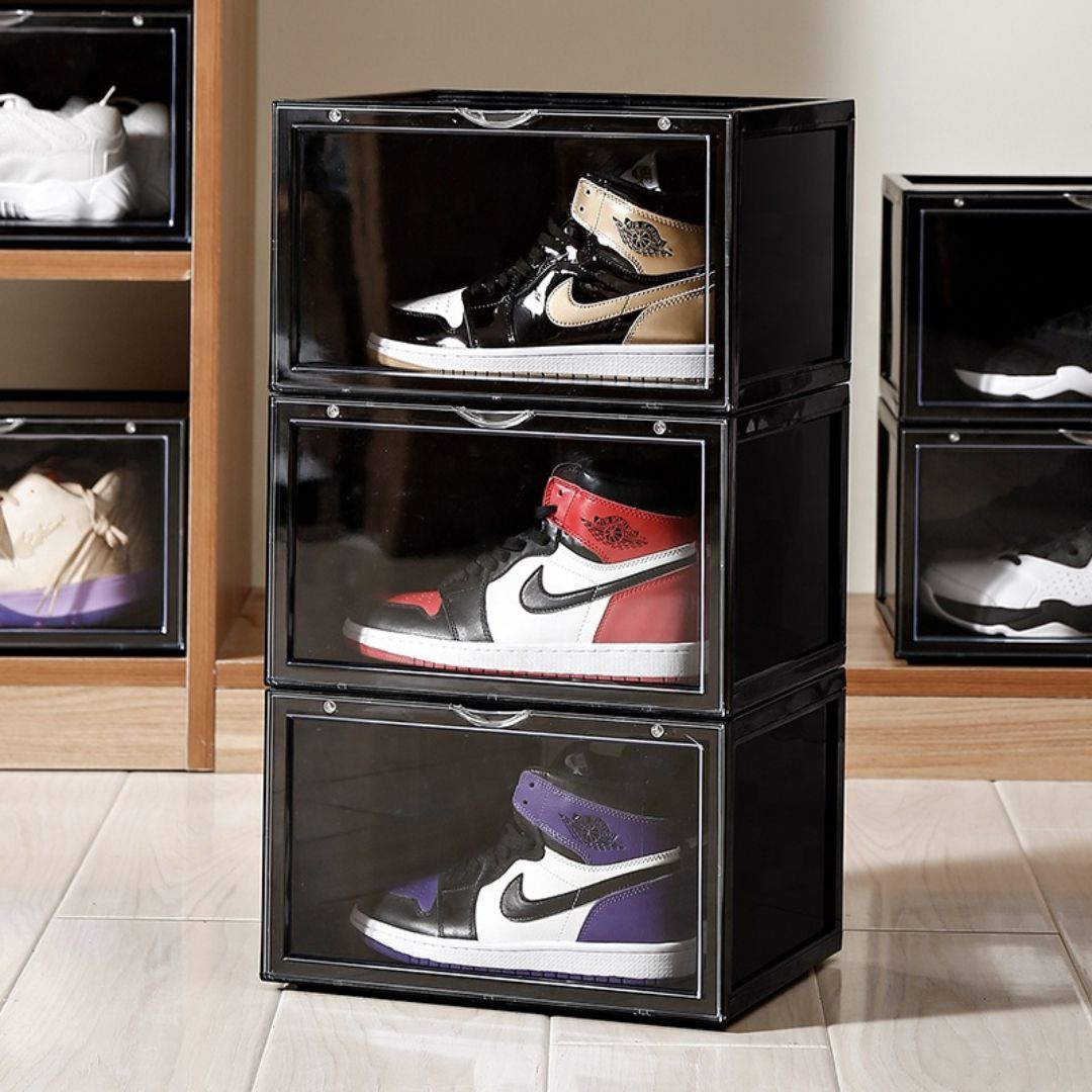 Hộp đựng giày, Hộp tổ chức lưu trữ mở bên - Lưu trữ Cỡ giày lên đến UK 46 (Cỡ lớn), Bộ 2 hộp